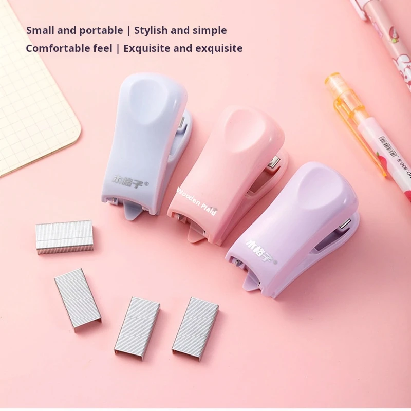 Mini office stapler set Easy to peel off Quick binding Sturdy construction Suitable for school Home or office...
