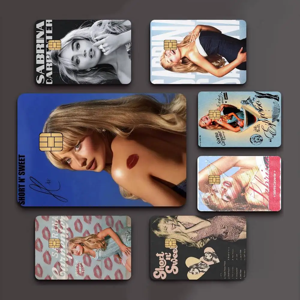 Modern Fashion Singer S-Sabrina Carpenter Credit Card Skin Stickers for Bank Card Transportation Card Sticker Anti-scratch