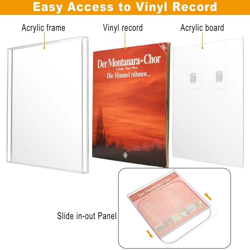 Vinyl Record Display Case Acrylic Wall Mount Holder For 12-Inch Vinyl Records Album Record Shelf Vinyl Record Wall Shelf