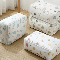 1pc Peva Printed Waterproof And Dust-Proof Quilt Storage Bag, Collapsible And Easy To Arrange, Blankets, Clothes, Bedding