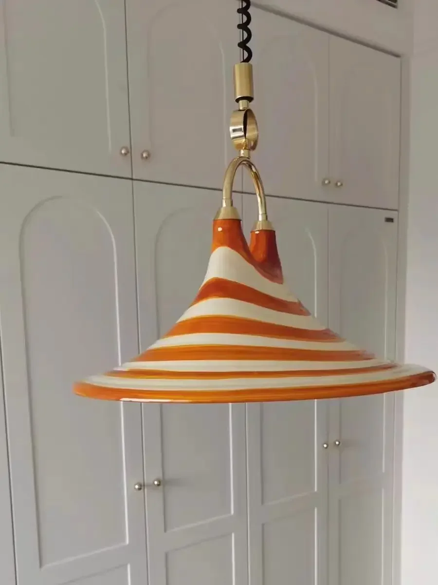 Vintage Swirl Pendelleuchte Nordic Horn LED-Licht einzigartige Designer orange Lampe für Esszimmer Hotel Schlafzimmer Küche Bar Lichter – Detail 11