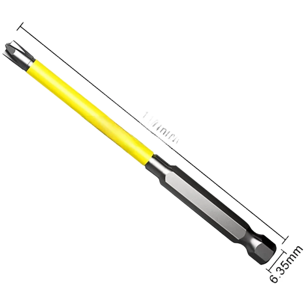 Purple Yellow Magnetic PH Slotted Screwdriver Bits Set Hex Shank For Electrician Hand Drill Power Tool Fastening Accessories