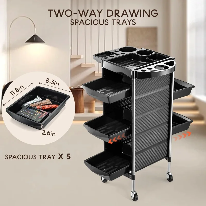 `Salon Trolley Salon Furniture Multi‑Layer Drawer Salon Tool Cart, Hair Bar Cart for Beauty Salon Mobile Tool Storage Organizer`