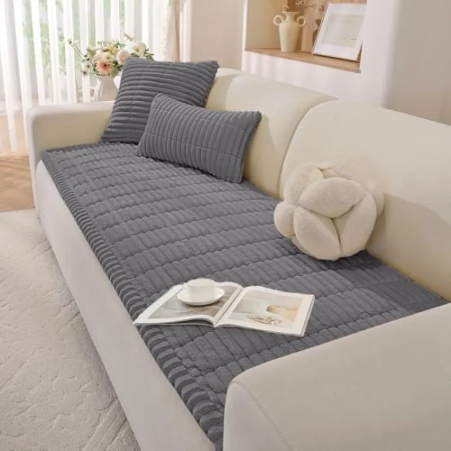 

Fuzzy Pet Couch Covers for Dogs Washable, Thick Couch Covers for 3 Cushion Sofa Pet Friendly, Non Slip Plush Dog Couch Cover fo