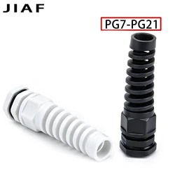 5PCS Waterproof Cable Gland PG7 Plastic Anti-Bending Joint M12 Nylon PA66 Torsion-proof Glands PG9/11/13.5/16/19/21 Connector