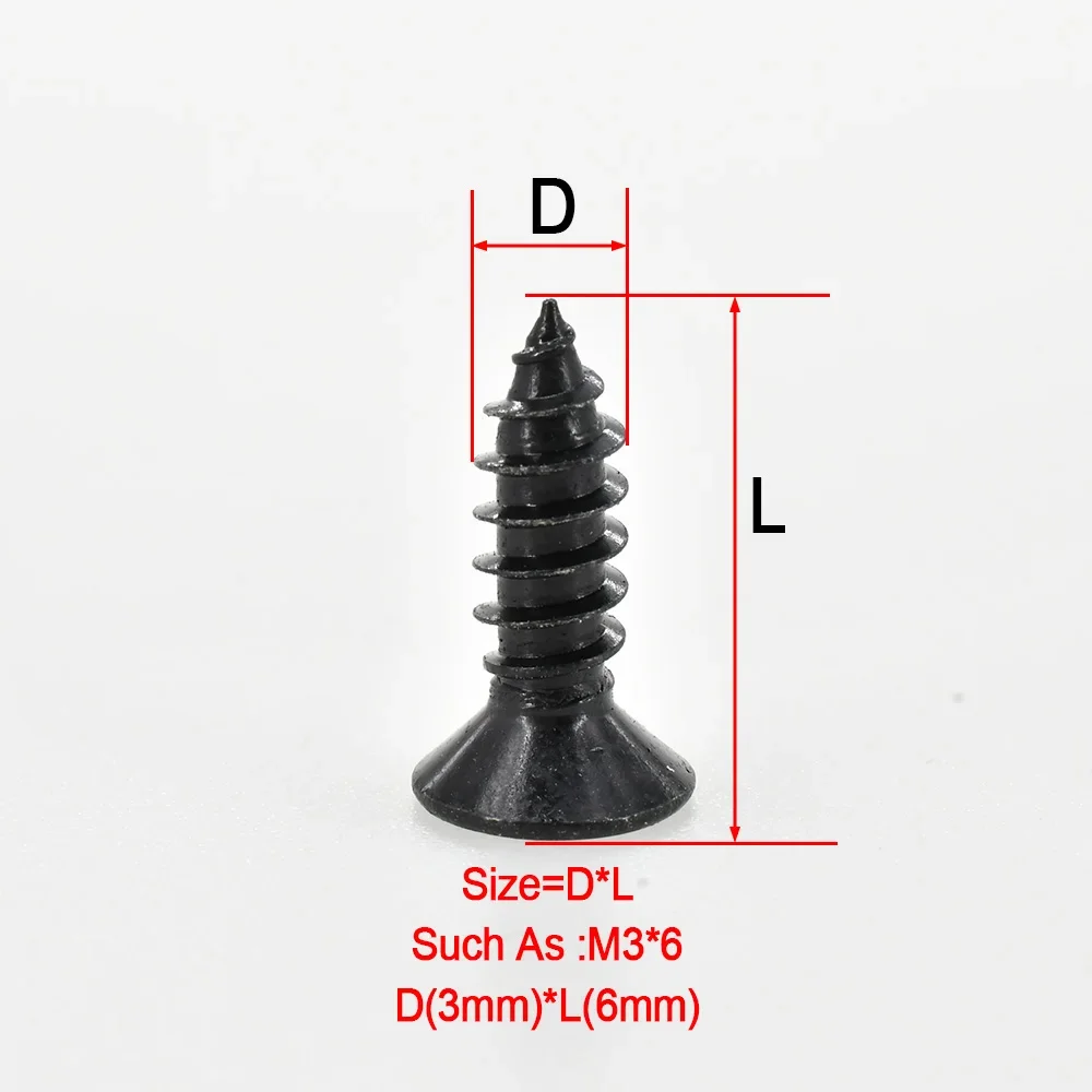 M1.7-M5 Small Micro Carbon Steel Cross Phillips Flat Countersunk Pan Head Self Tapping Wood Screw Machine Laptop Screws30-200pcs