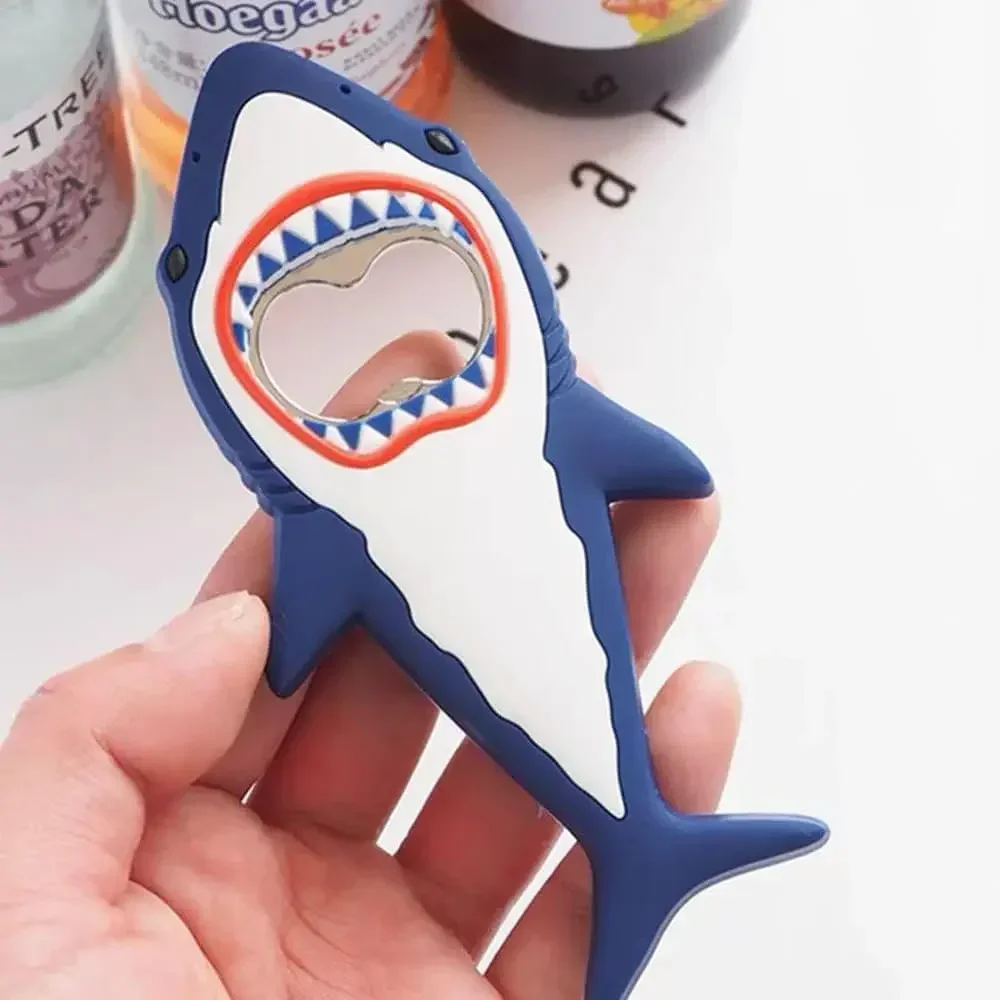 3D Shark Magnet Beer Opener Fridge Stickers Practical Kitchen Gadget for Bottle Lid Opening Fun Faux Fisherman's Lure Design