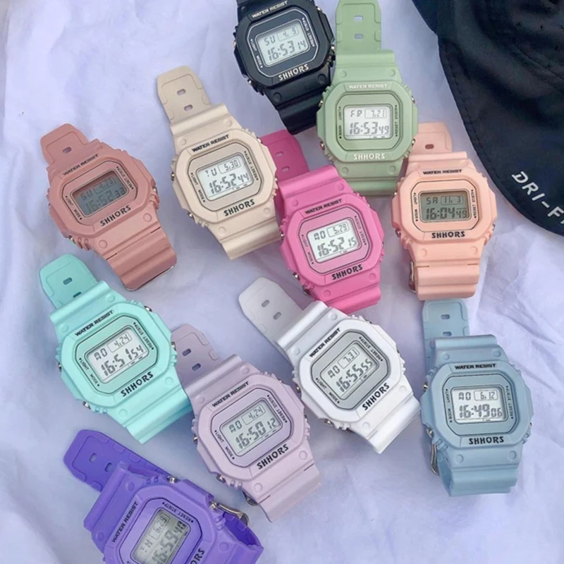 Moda transparente relógio digital quadrado relógios femininos esportes à prova dwaterproof água relógio eletrônico reloj mujer dropshipping