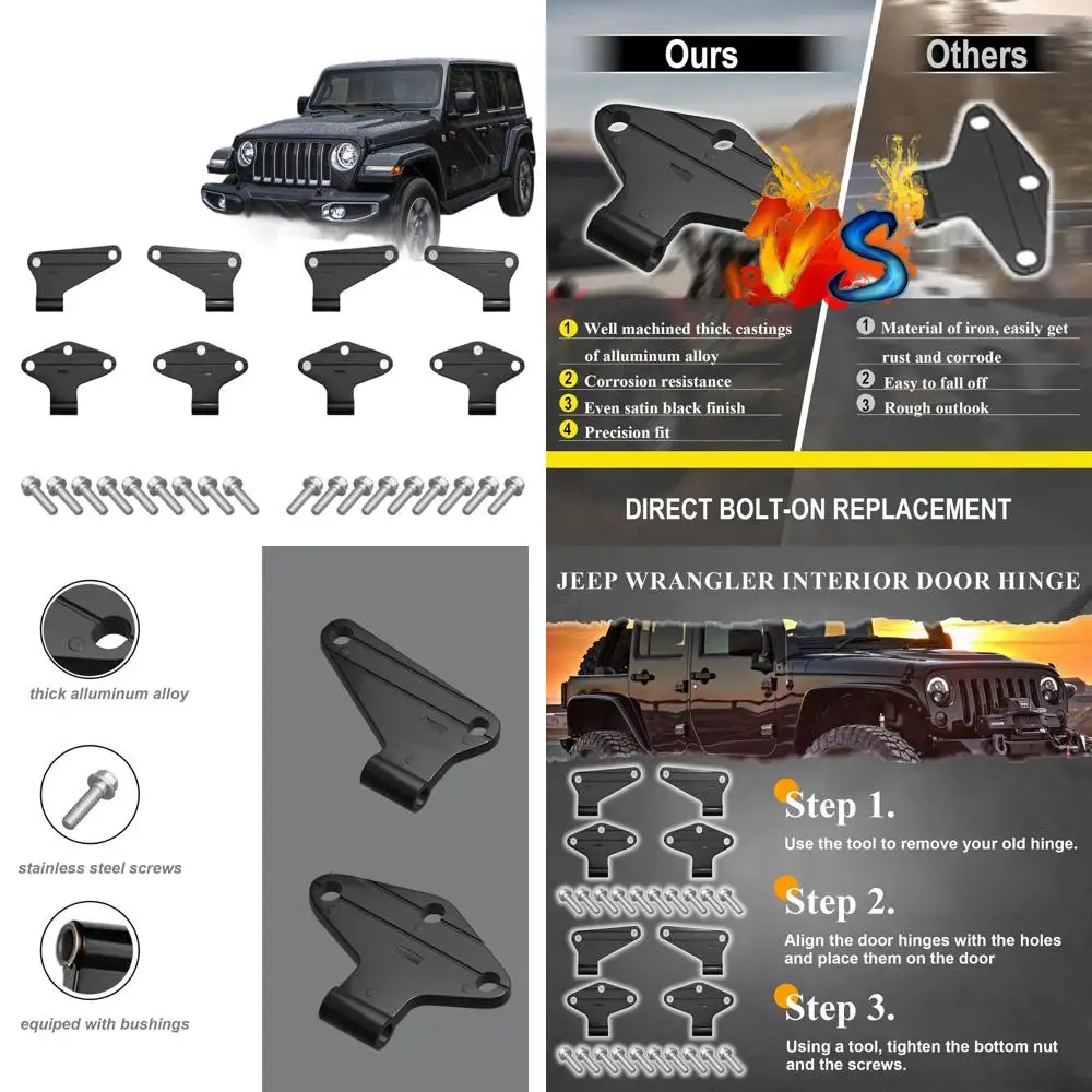 

Петли дверных петель (4 шт.) для Jeep Wrangler JK JKU Rubicon Sahara 2007-2018, внутренняя замена OEM