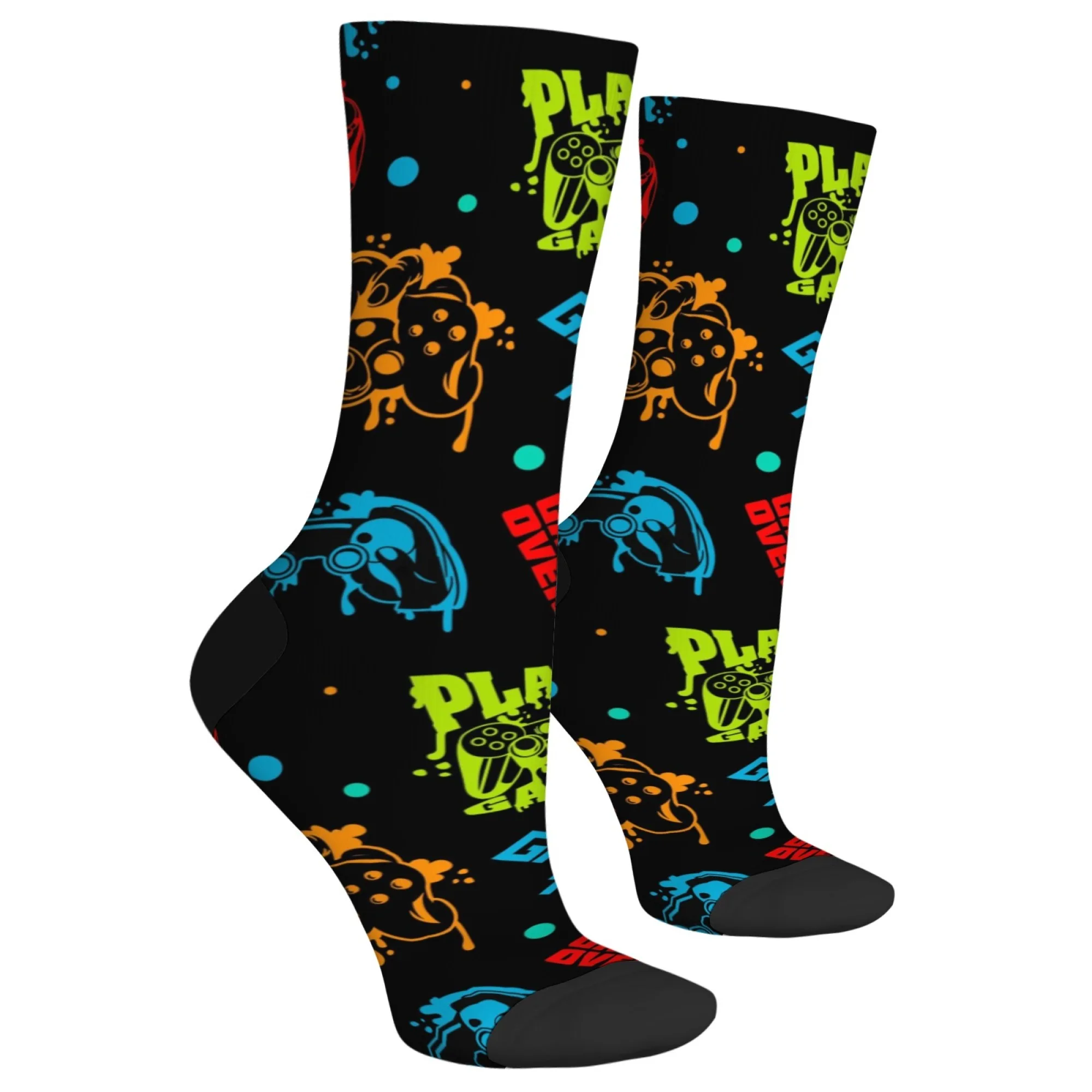 Novelty Game-Themed Printed Socks Funny Cheerful Men's Socks Comfortable Casual Sports Socks Harajuku Style Retro Hip-Hop Socks