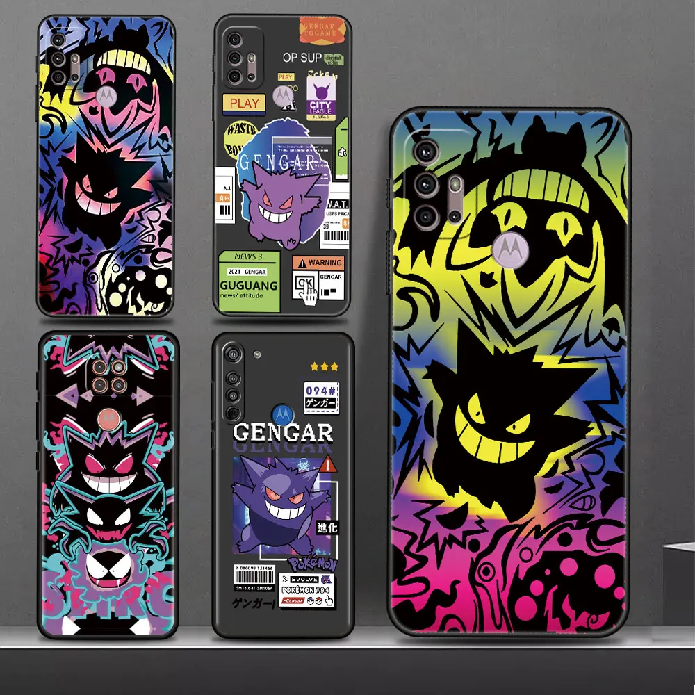 Pokemon Anime CoolGas Gengar Phone Case For Motorola Edge 20 Pro G51 5G 30 Neo G22 One Fusion G31 G9 Power Cover Silicone Bumper