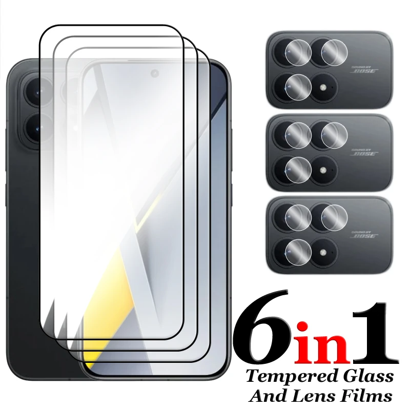 

6in1 For Poco F8 Pro Glass For Poco F8 Ultra Tempered Glass 2.5D Full Cover Glue Screen Protector For Redmi F8 Pro Lens Film