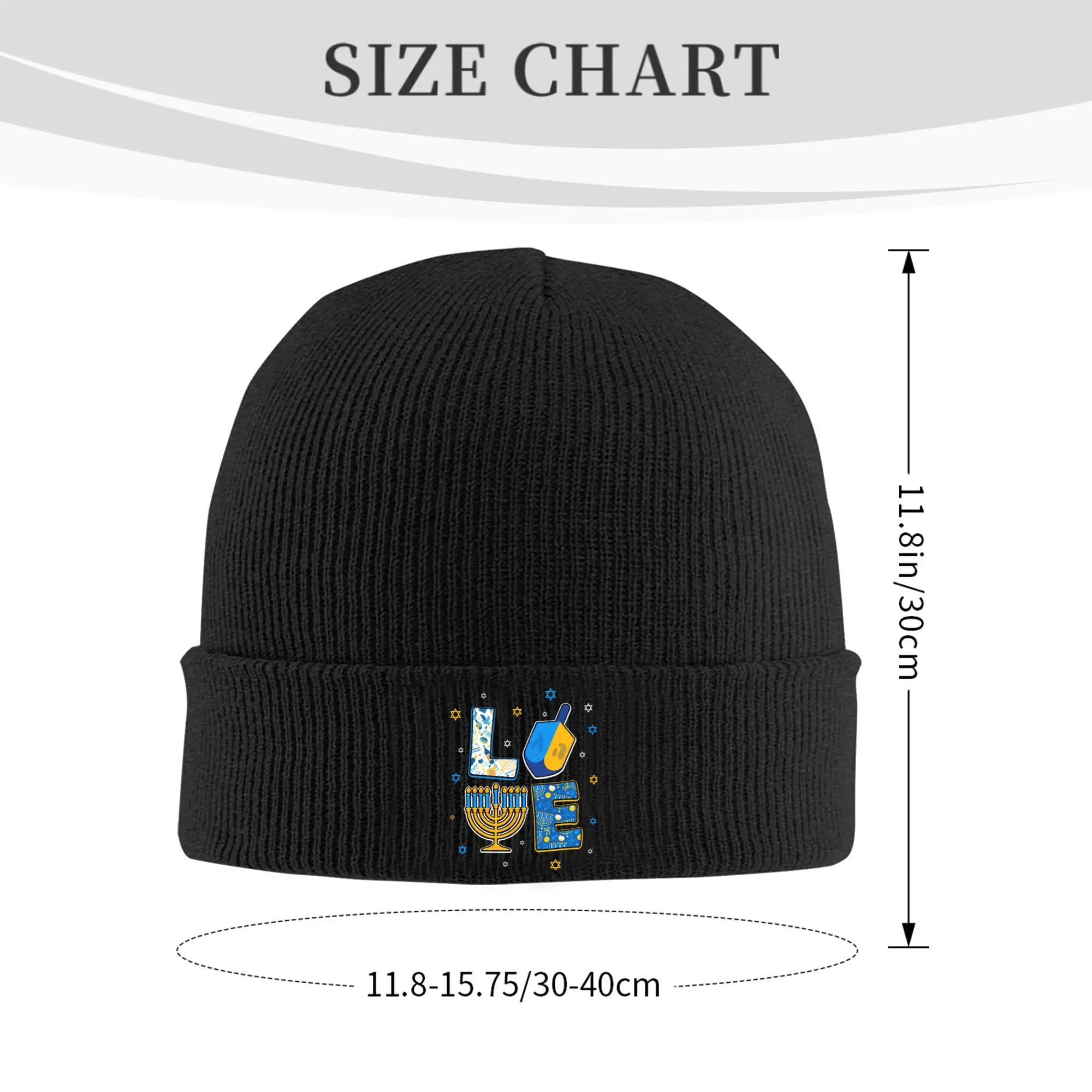 Love Cute Hanukkah Dreidel Hat Autumn Winter Skullies Beanies Ski  Cap Female Male Acrylic Bonnet