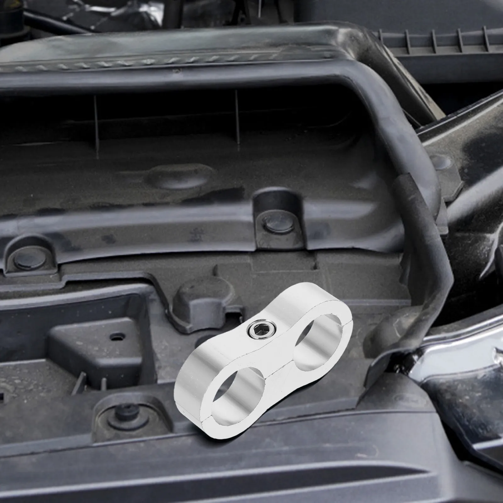 

Hose Separator Clamp Aluminum Alloy Dual Hole Oil Line Clamp for DIY Automotive Use Engine Bay Organization Brake Transmission