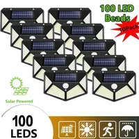 1/2/6/8/12Pcs 100 LED Solar Wall Light Outdoor Solar Lamp PIR Motion Sensor Solar Powered Sunlight Street Lamps for Garden Decor