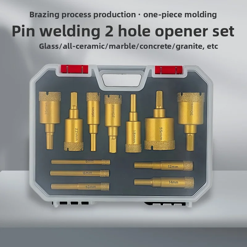 12Pcs Brazed Diamond Drill Bits Set Tile Hole Saw Cutter For Ceramic Marble Glass Granite Drilling Tools Kit