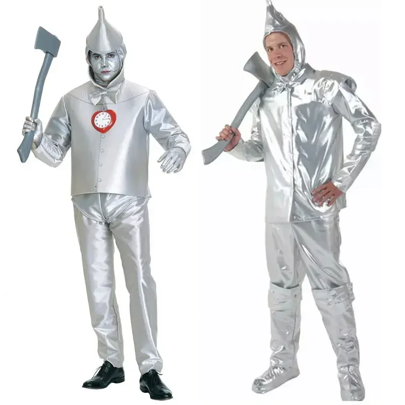 2024 Adult Mens Wizard of Oz Tin Man Cosplay Costumes Halloween Carnival Purim Mardi Gras Party Outfit