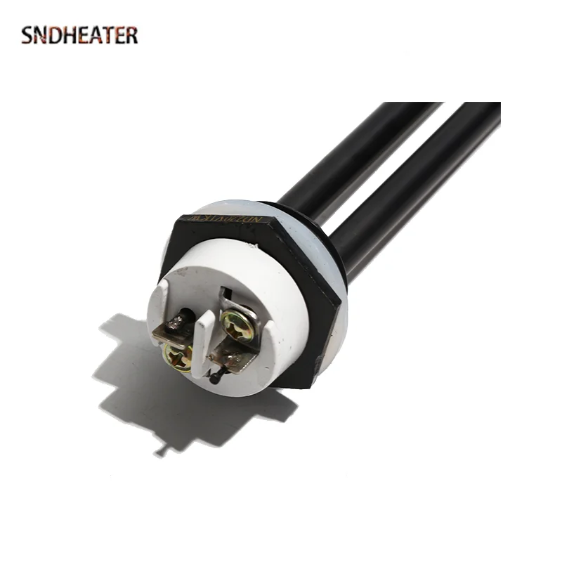 SNDHEATER 220V 380V Electric Solar Water Tank Heater Tube DN25 G1" Thread Black Bend Oil Heating Element 1000W 2000W 3000W 6000W