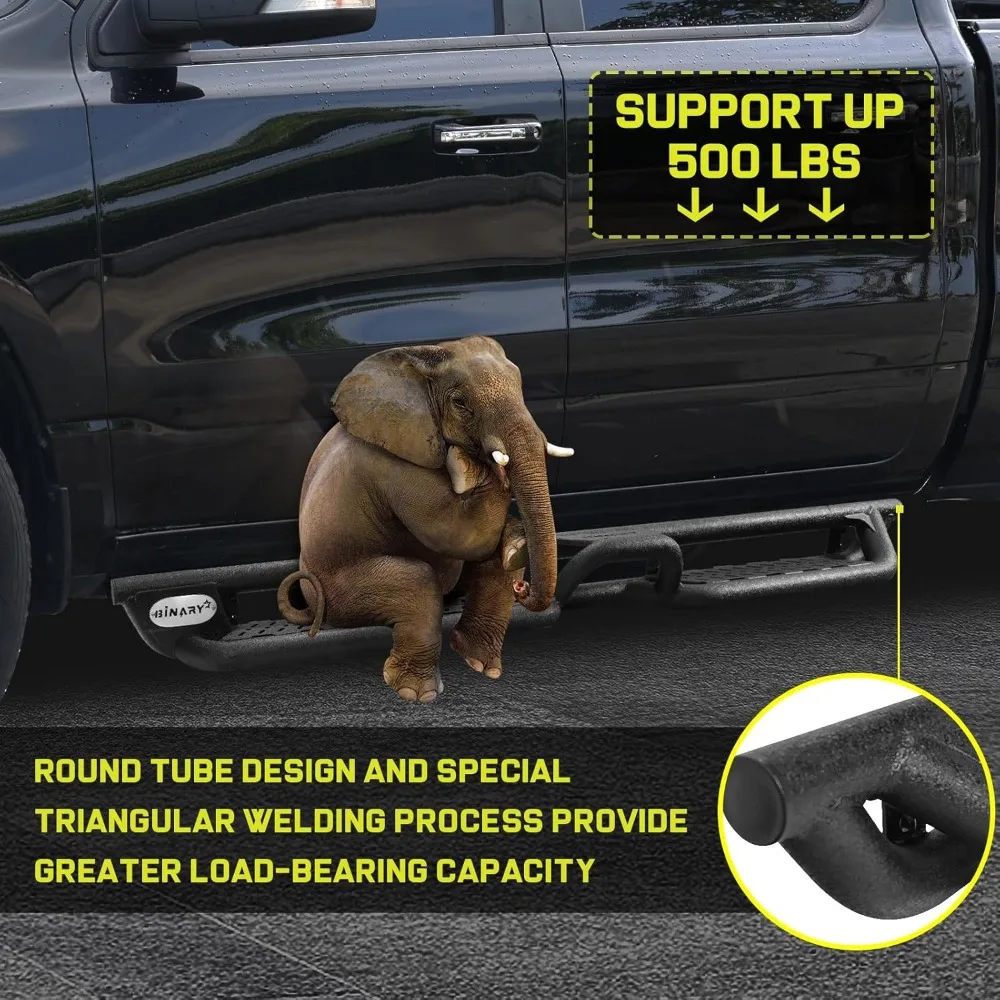 바이너리 스타 러닝 보드, 2009-2018년식 닷지 램 1500 크루 캡, 2010-2024년식 램 2500 3500 크루 캡 (포함) 차량과 호환 가능 Cl을 한국어로 번역하세요.