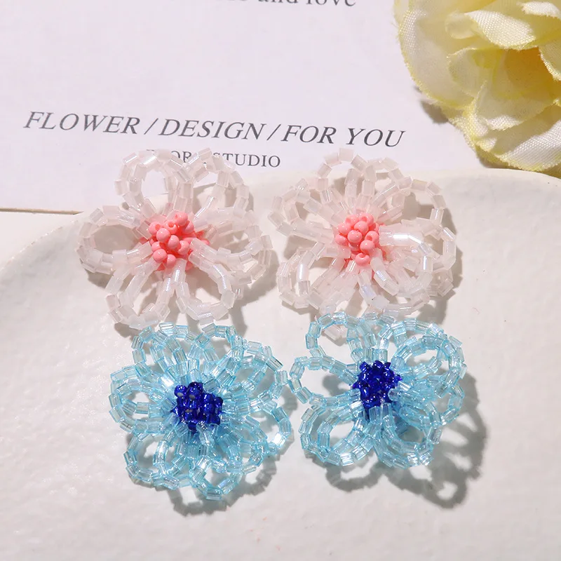 Shoe Charms 1 Piece 3D Dopamine Contrast Hollow Beaded Flower DIY Pastoral Clear Crystal Jelly Clog Decoration Korean Princess