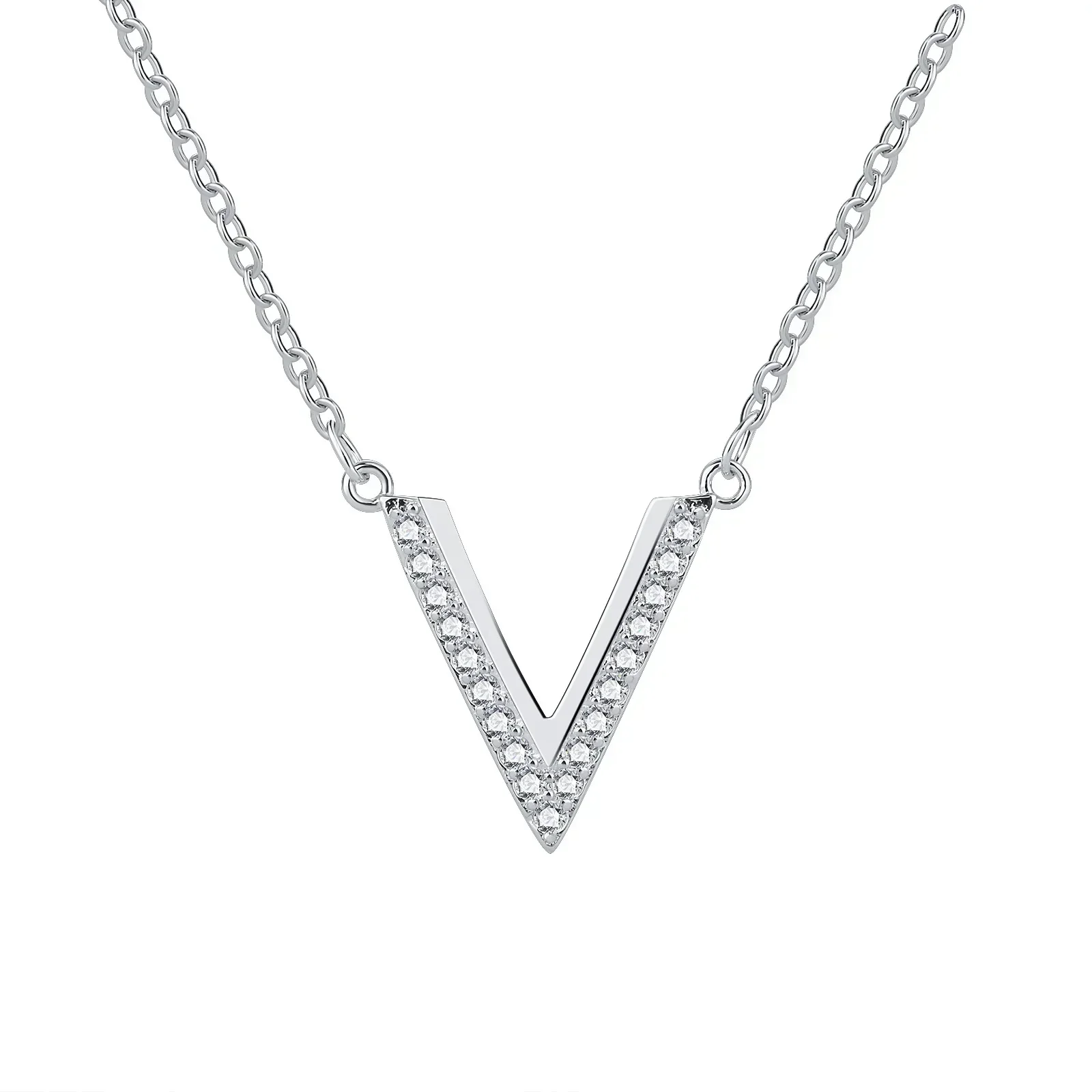 V-Shaped Copper Snake Chain Necklace - Personalized Simple Creative Fashion With Blade  Collarbone