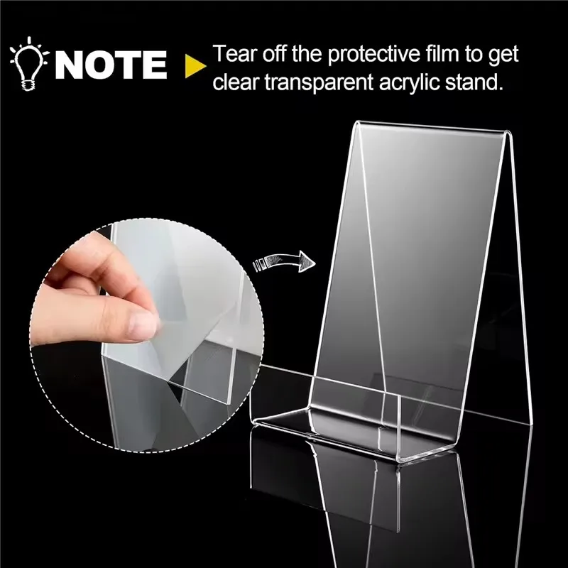 4pcs Acrylic Book Stand Clear Adjustable Display Holder Non Slip Reading Easel for Books Art Photos Desktop Office Home Decor