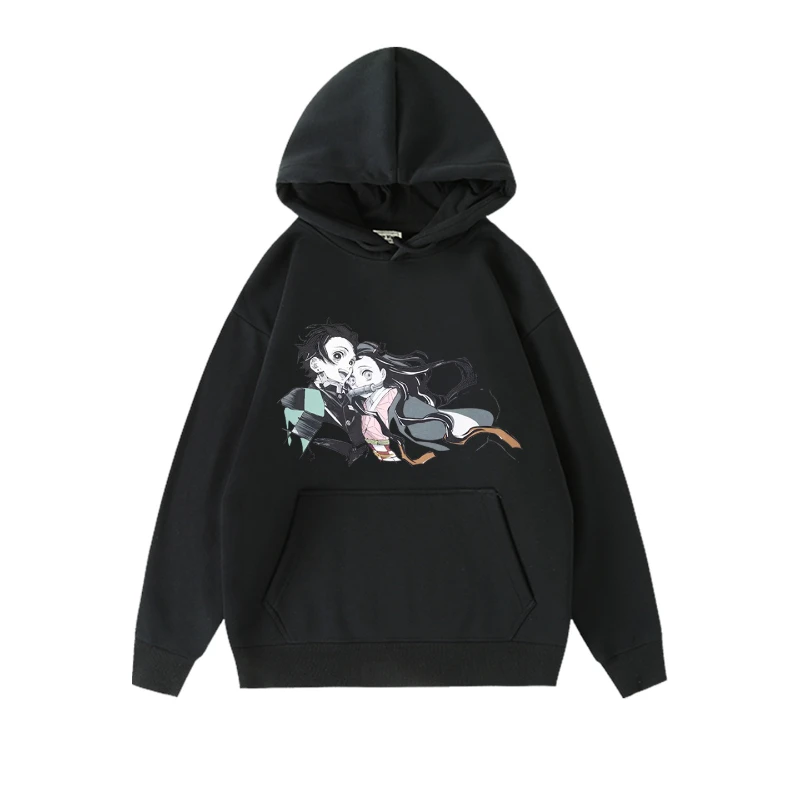 Tanjiro Your Bean Ghost Destroying Blade Gedrukt Heren en Dames Herfst en Winter Hoodies Losse Grote Maat Thermische Top