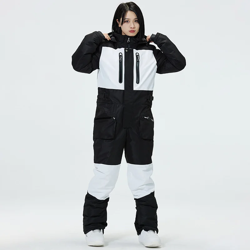 

Men's Women's Outdoor Skiing Suit One-piece Jumpsuit Windproof Waterproof Wear-resistant Warm Breathable Adult Snowboard Clothes