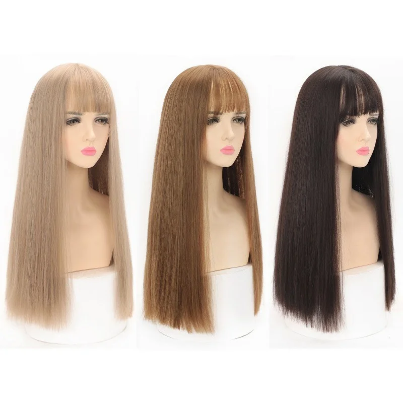 

Women's Wigs Ladies Long Hair Fluffy Brown Golden Hair Wigs+Wig Cap