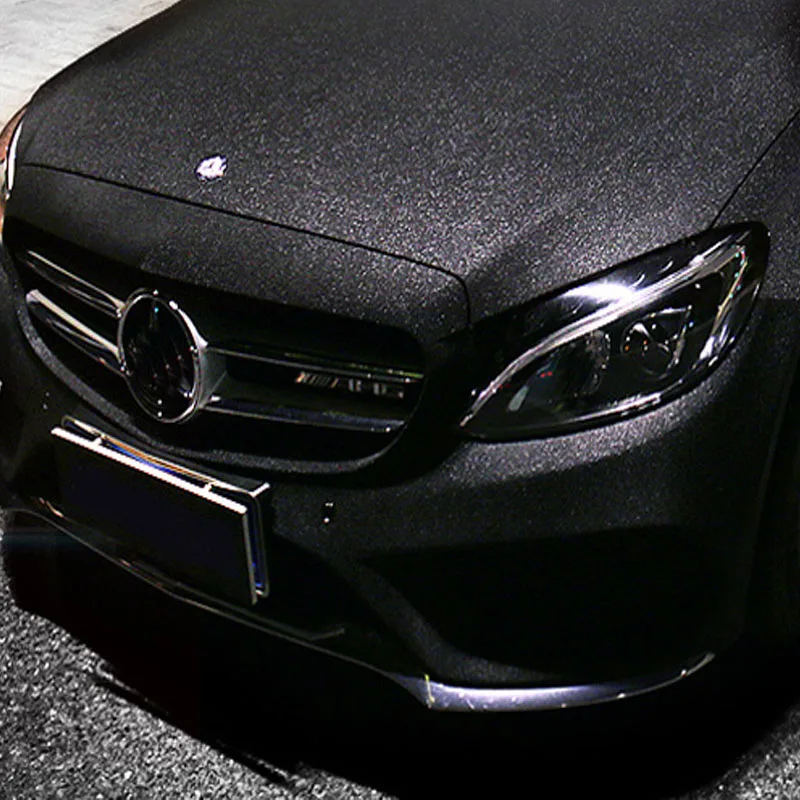 Premium Matte Black Glitter Vinyl Wrap Film Roll Self Adhesive Decal Car Wrapping Foil with Air Release Bubble Free view 6