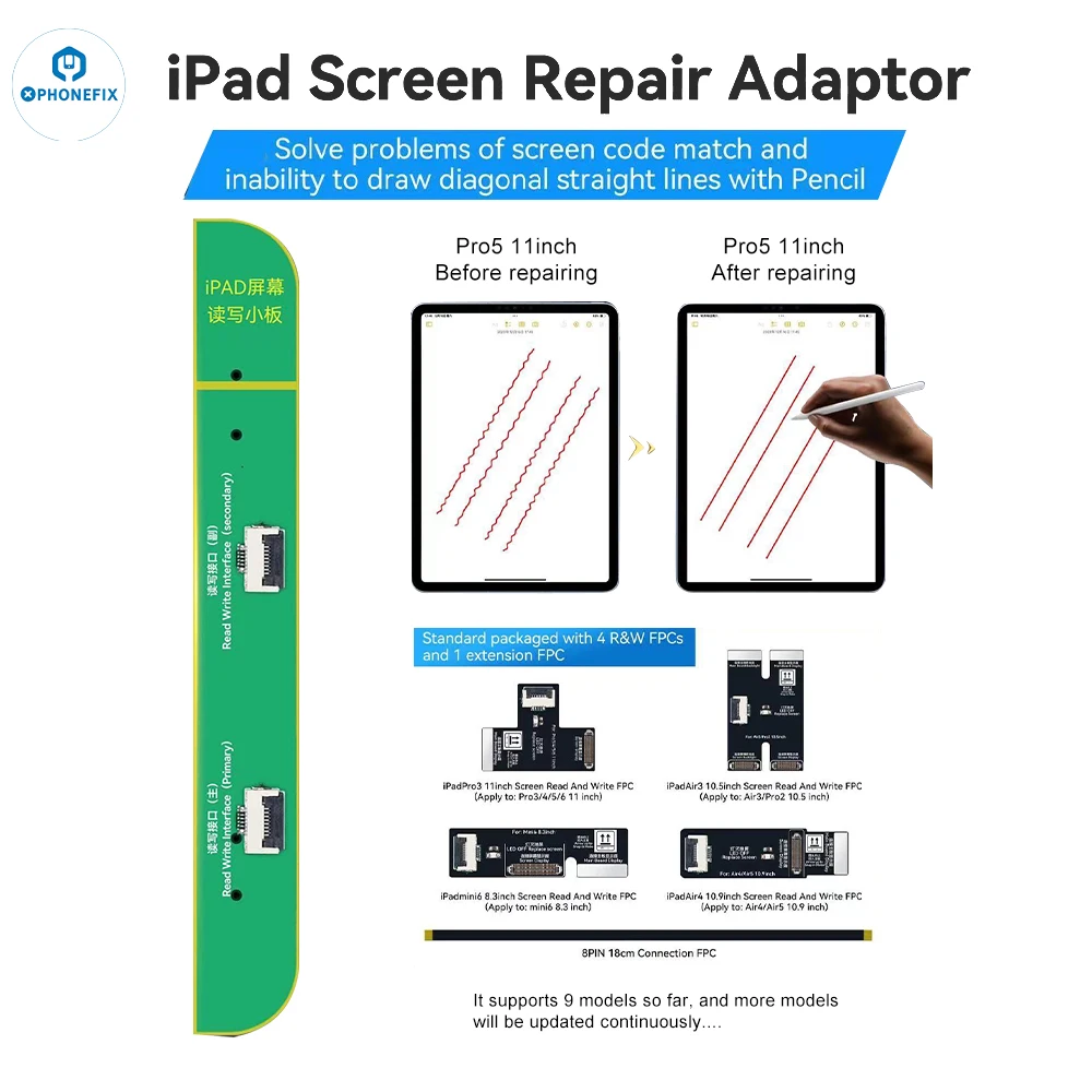 JC V1SE V1SPro IPad Screen Repair Small Board Solves Screen Code Replacement Pencil Draws Diagonal Lines for iPad Pro2/3/4/5/6