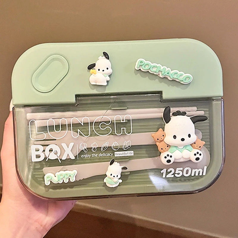 Sanrio Kuromi Lunch Box di grande capacità Cartoon Pochacco Lunch Box Portable Student Office Split Lunch Box portatile sigillato