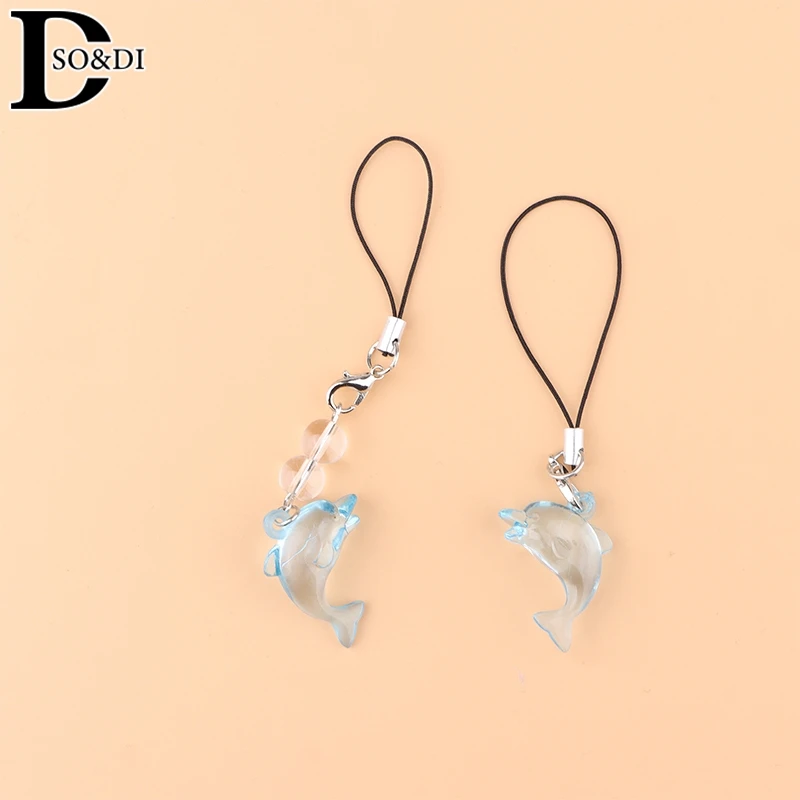 Cute Dolphin Phone Charm Lanyard Y2K Simple Ocean Animal Theme Mobile Phone Chain Cell Phone Keychain Keycord Accessories