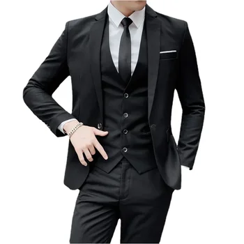 S-9XL New (Blazer+Vest+Pants) Men's Fashion Business Gentleman Professional Formal Dress Korean Version Banquet Dress Suit 6XL 2 S-9XL New (Blazer+Vest+Pants) Men's Fashion Business Gentleman Professional Formal Dress Korean Version Banquet Dress Suit 6XL 2