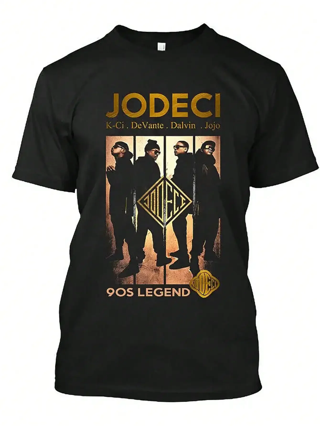

Футболка с рисунком Jodeci S Legend, хлопковая повседневная футболка с круглым вырезом, легкая эластичная трикотажная ткань, обычная посадка, всесезонная футболка для взрослых