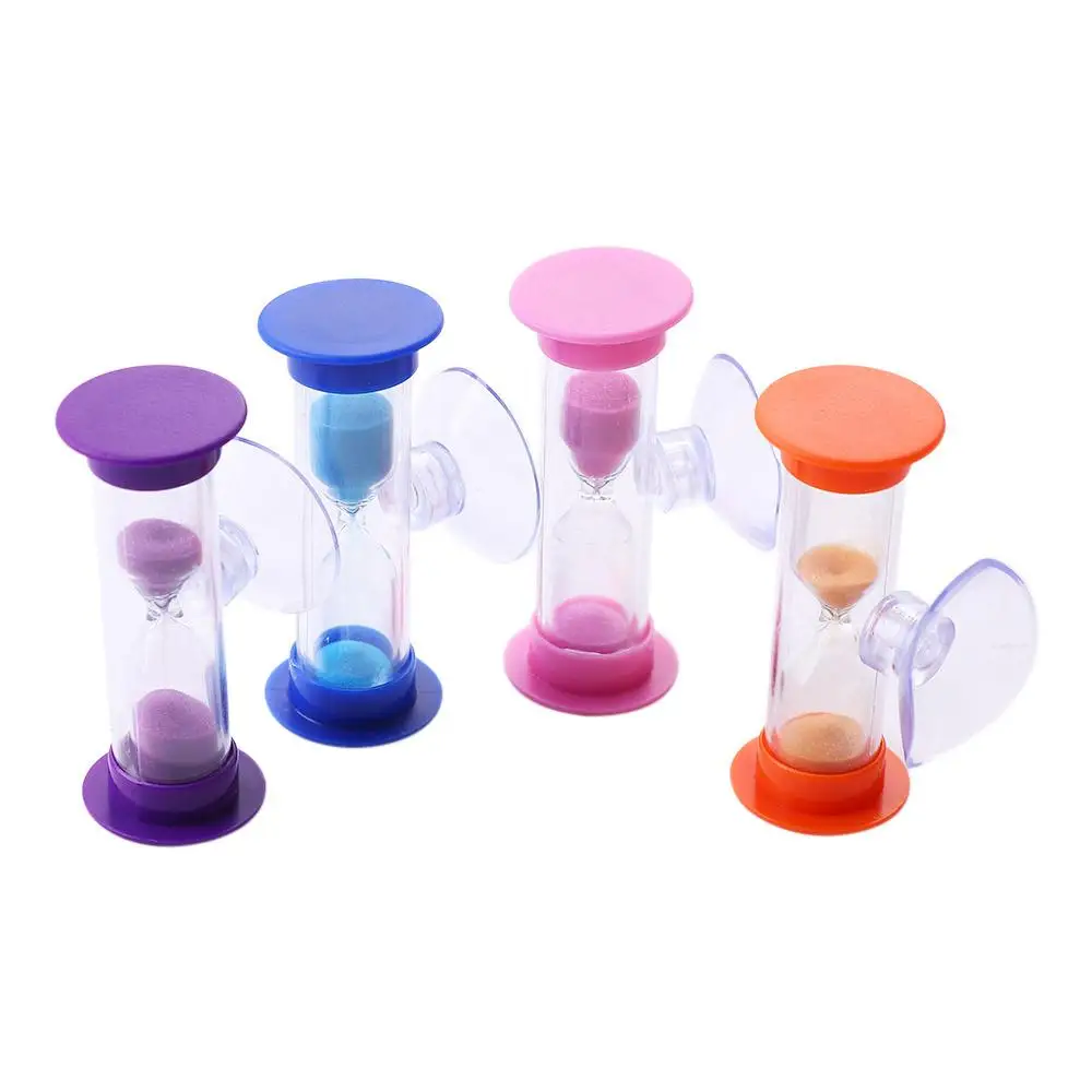 

2/3 Minutes Sand Clock Color Hourglass Sandglass Kids Tooth Brushing Timer Plastic Suction Cup Hourglass Home Decor Child Gifts