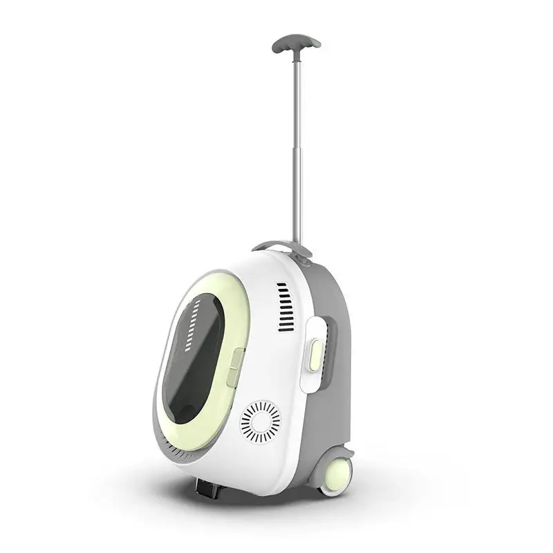 Mochila para gatos con aire acondicionado de niebla fría, transportador portátil para perros y gatos, bolsa de viaje, mochila transpirable para mascotas, caja con varilla de tracción