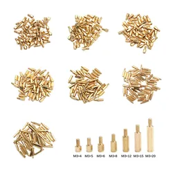 50Pcs/Lot Hex Head Brass Spacing Screws M3*3/4/5/6/8/15/20mm+6mm Threaded Pillar PCB Computer PC Motherboard StandOff Spacer
