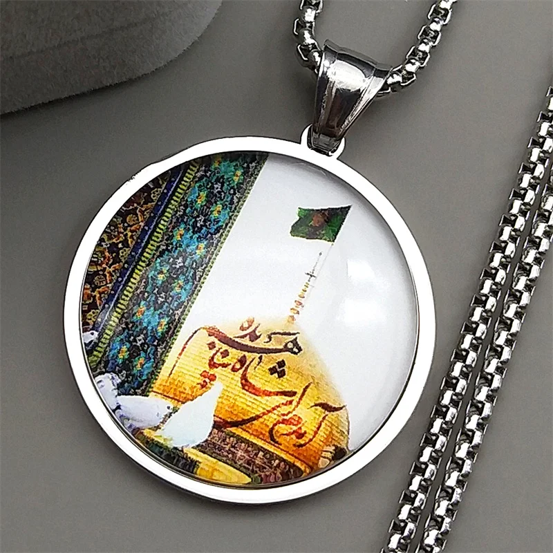 قلادة قلادة على شكل حمامة السلام من الزجاج الإسلامي للنساء والرجال من الفولاذ المقاوم للصدأ باللون الذهبي تميمة عربية إسلامية هدية مجوهرات #4