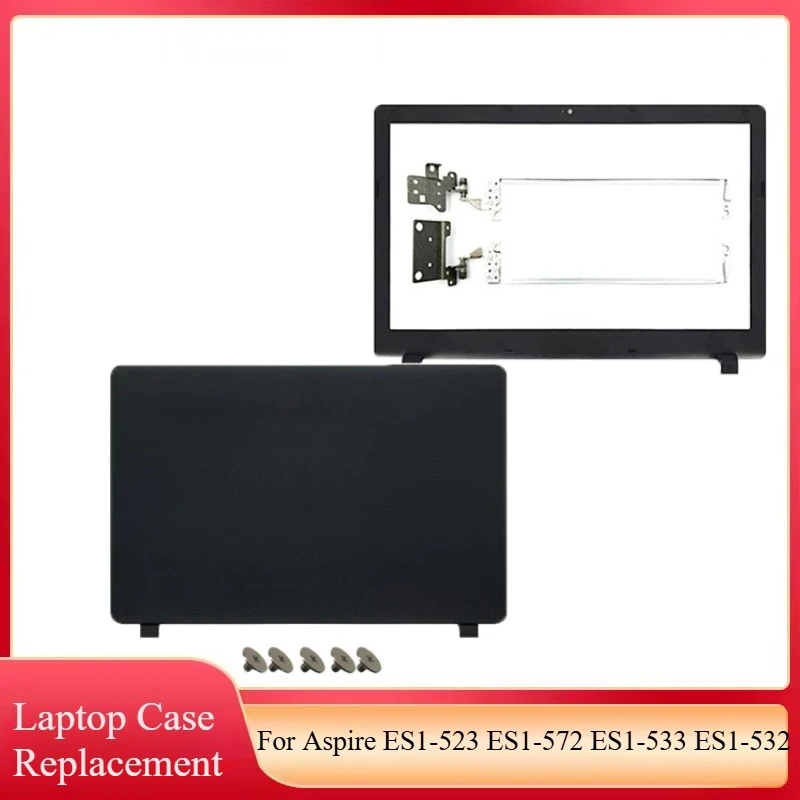 

New Laptop Case For Aspire ES1-523 ES1-572 ES1-533 ES1-532 LCD Back Cover/Front Bezel Frame /LCD Hinges Top Housing Case Black