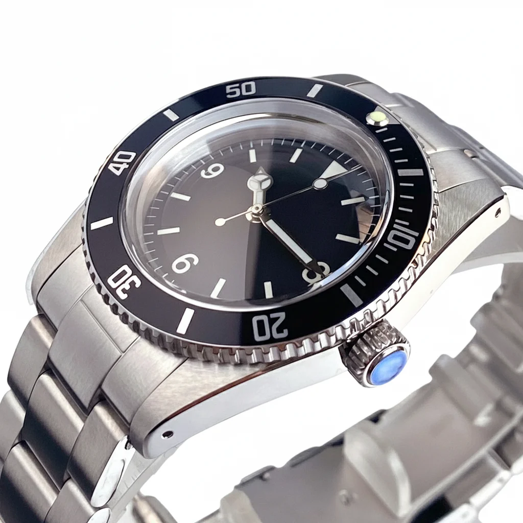 Tandorio 38mm Sapphire Glass 20ATM Black Vintage Diver Aluminum Bezel Luminous Japan NH35 PT5000 Automatic Movement Men Watch