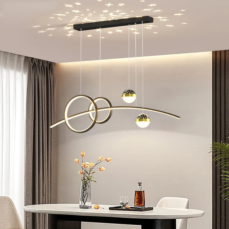 

Black Color Nordic Minimalist Bar Led Pendant Lights Hanging Lamps For Ceiling Living Room Dining Room Lighting Luminaria Abajur