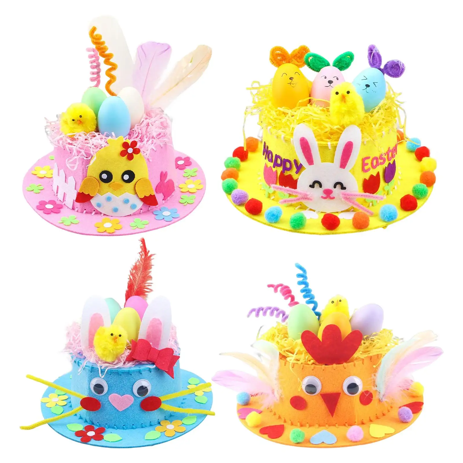 

Kids DIY Easter Bonnet Material Kit Easter Craft Supplies Costume Accessory