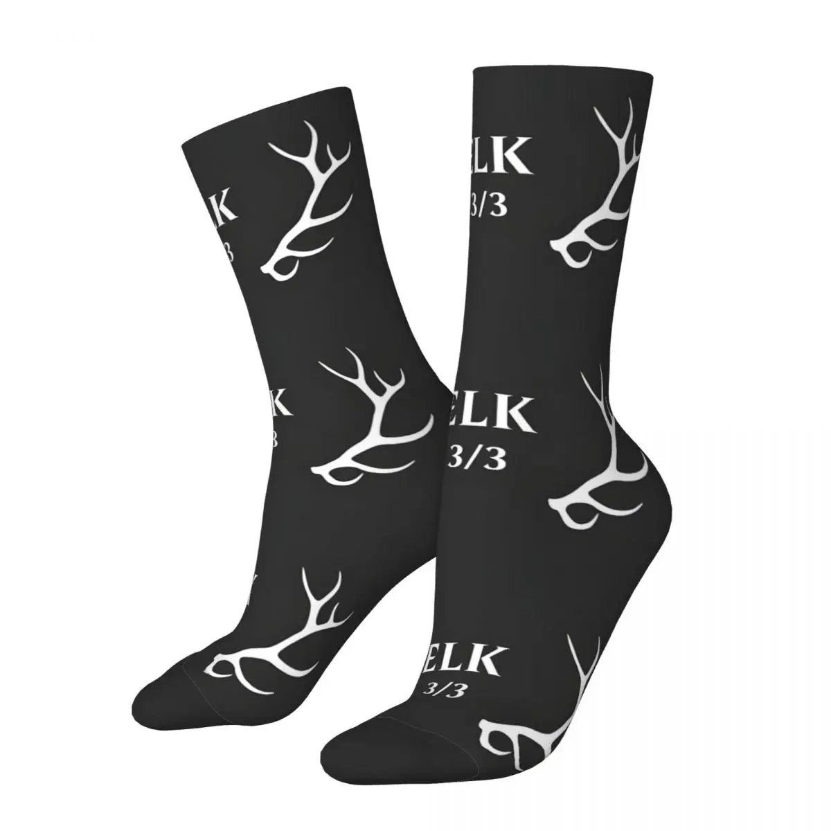 Elk Deer Sock Printed Man Polyester