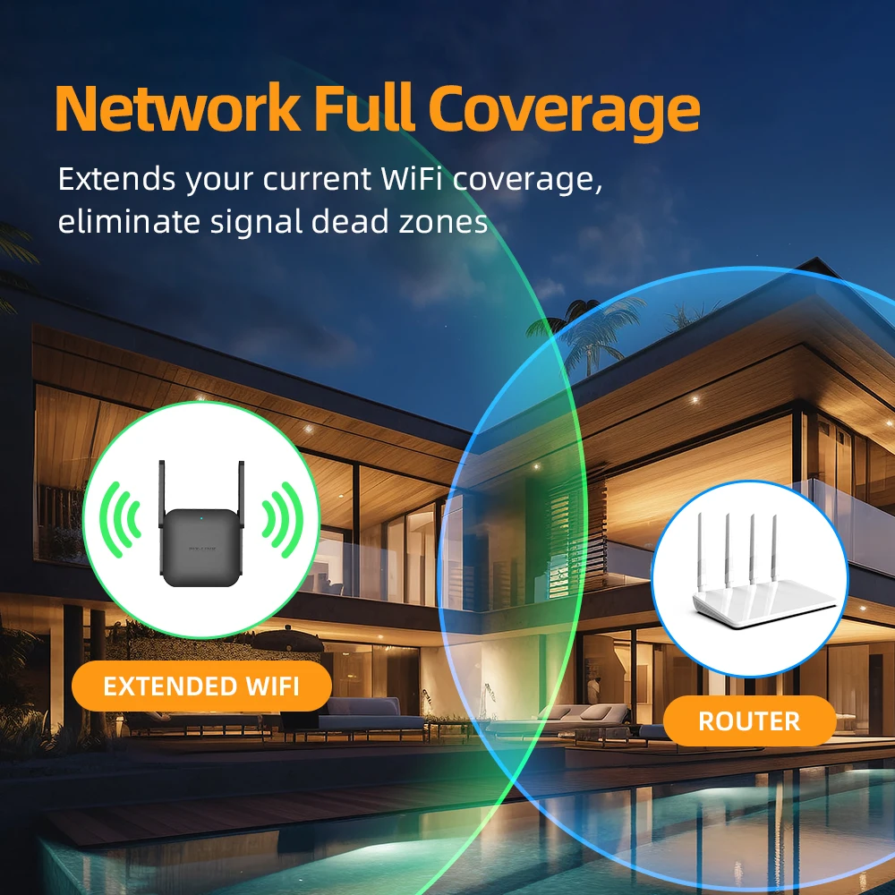 PIX-LINK AC281200mbps Wireless Repeater Dual Band Wifi Extender WIFI Router Portable Long Range Wireless Amplifier wifi Booster