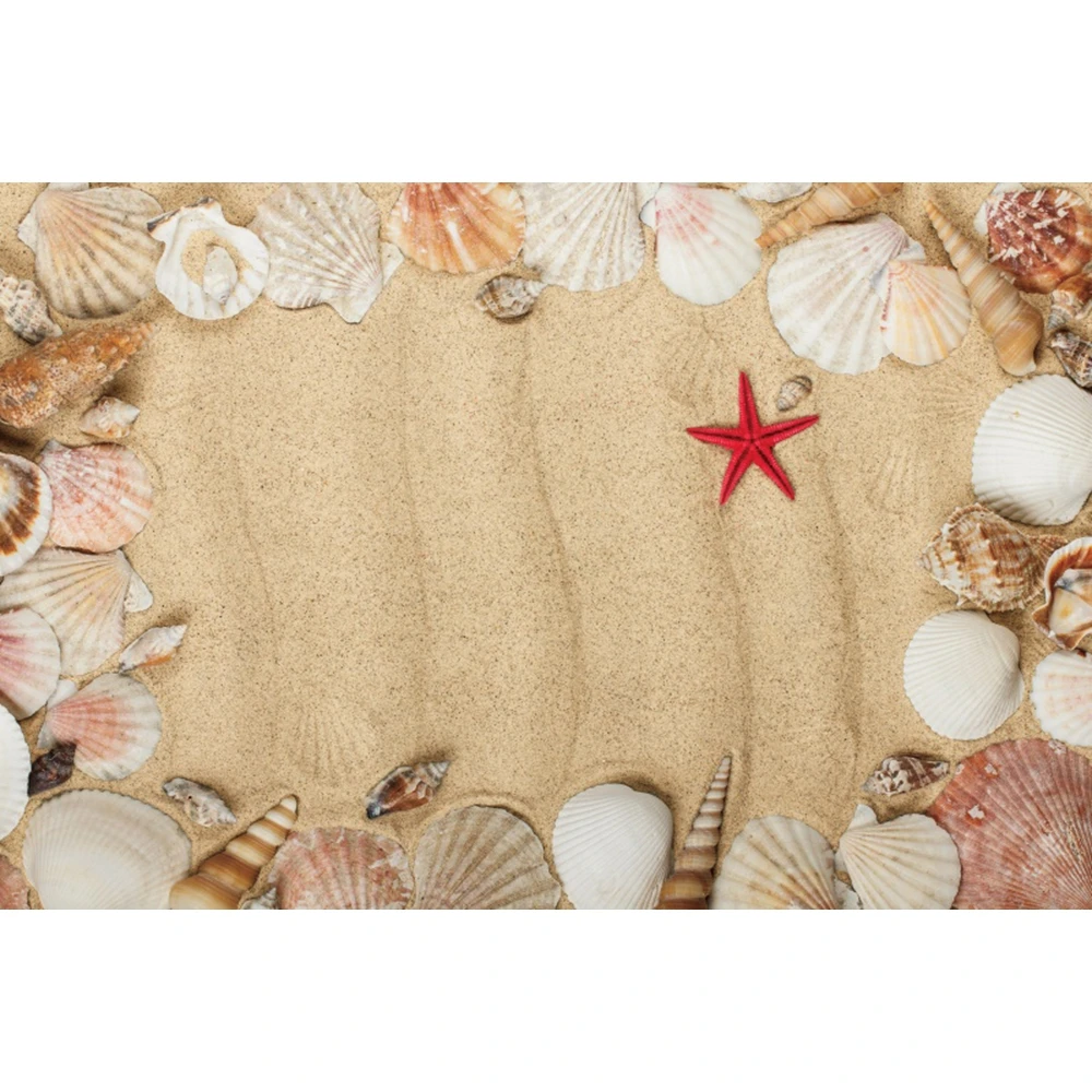 Summer Beach Photography Backdrop Tropical Seaside Beach Sand Starfish Shell Baby Birthday Holiday Party Background Photo Studio