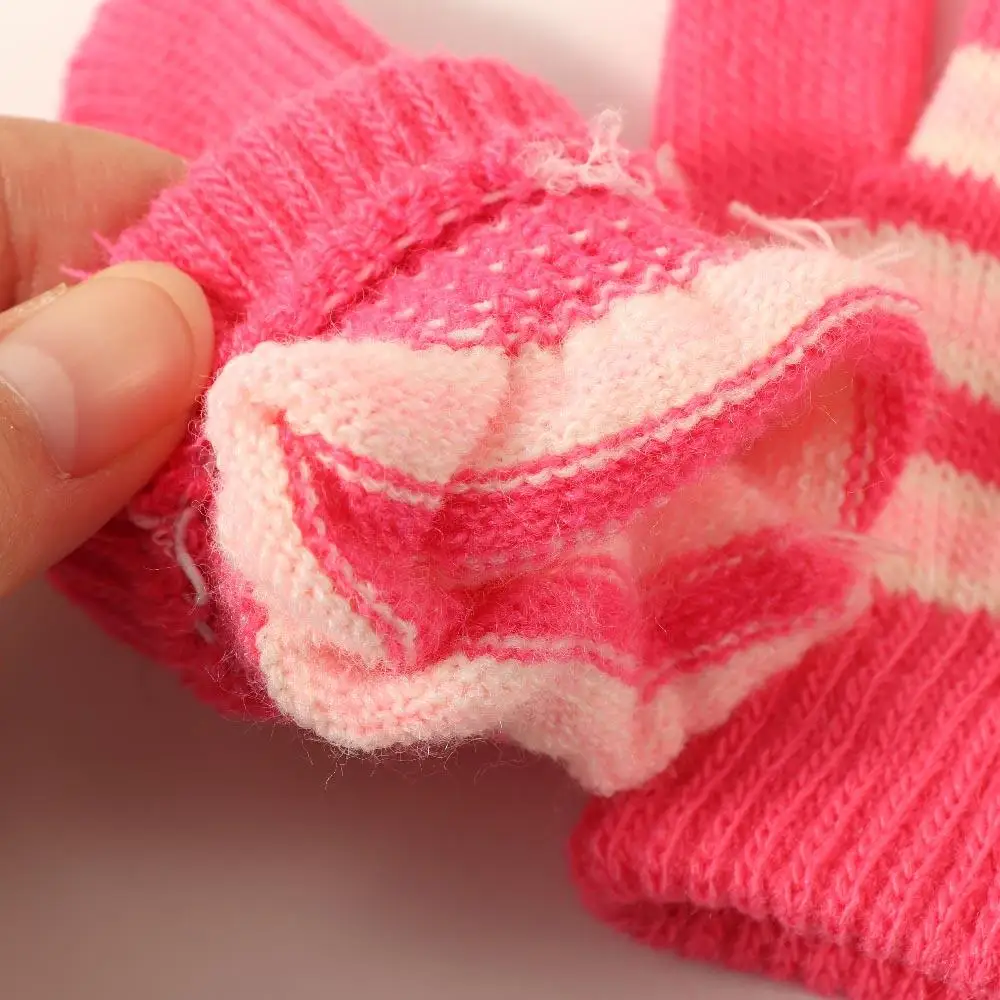 ถุงมือเด็กแบบหนาพิเศษ ลายทาง พิมพ์ลายน่ารัก อุ่นสบาย เหมาะสำหรับเล่นกีฬากลางแจ้ง