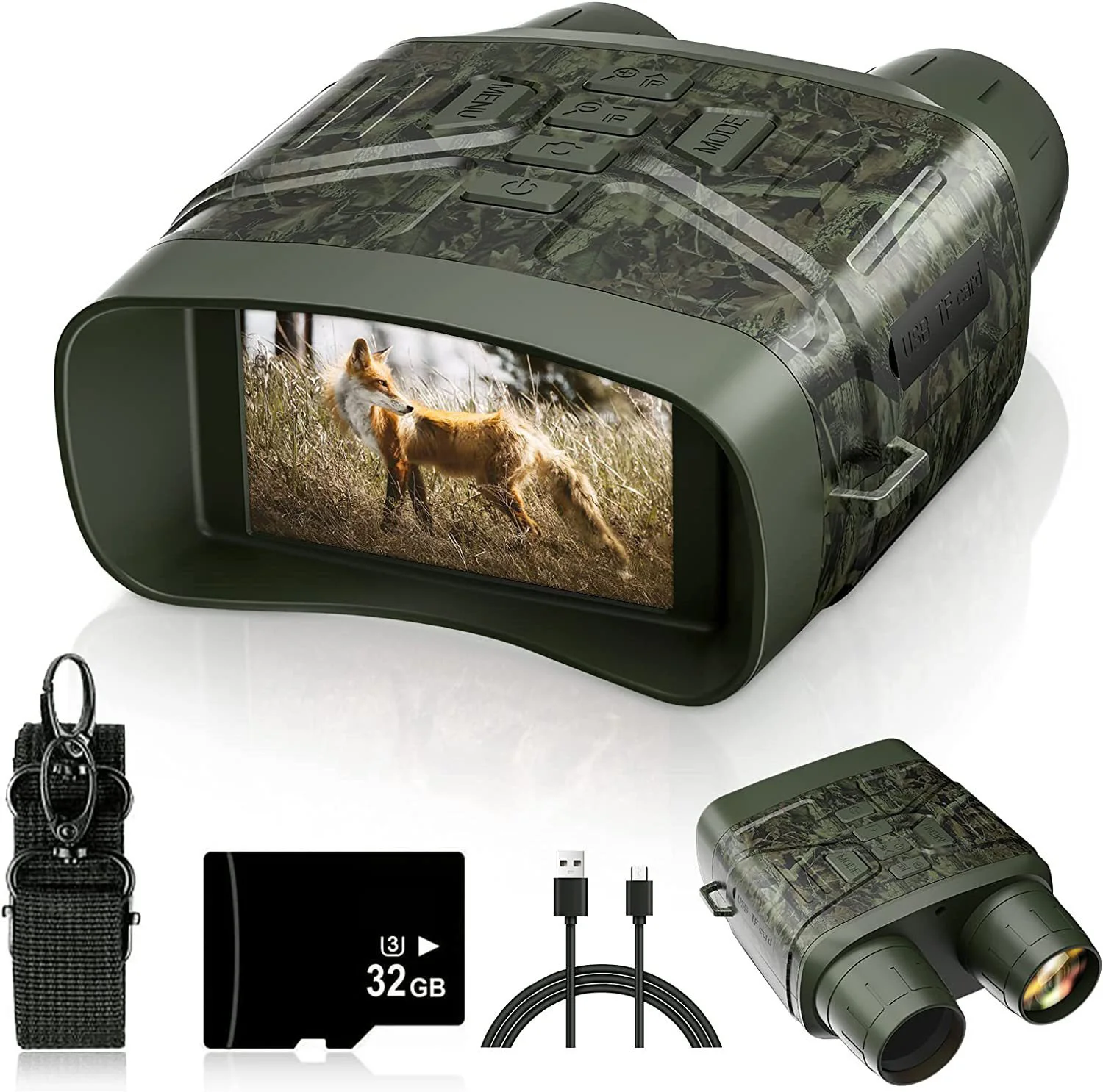 5X Digital Zoom Binoculars,4K HD Infrared Night Vision Devices,4000mAh Battery Telescope for Bird Watching,Camping,Hunting