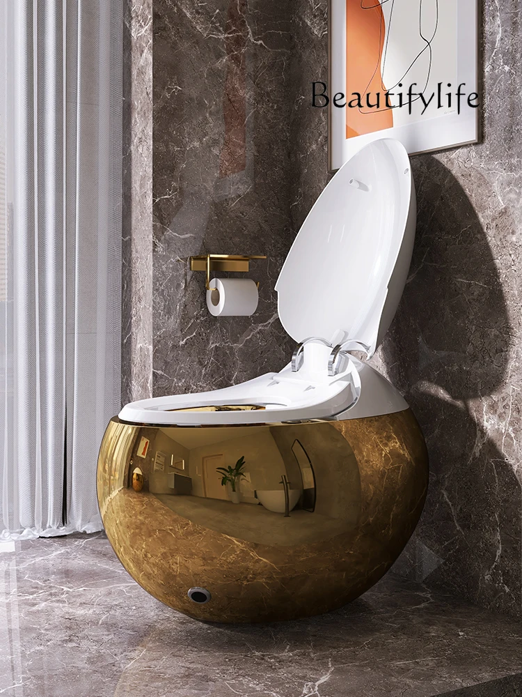 

управление, автоматический флип, сифонный унитаз Встроенный золотой умный унитаз, голосовой интеллектуальный унитаз