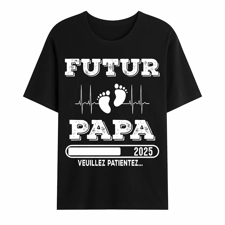 Lustig bald Papa Ankündigung zukünftige Papa Papa Grafik T-Shirts Männer Damenmode lässig Baumwolle lose T-Shirt